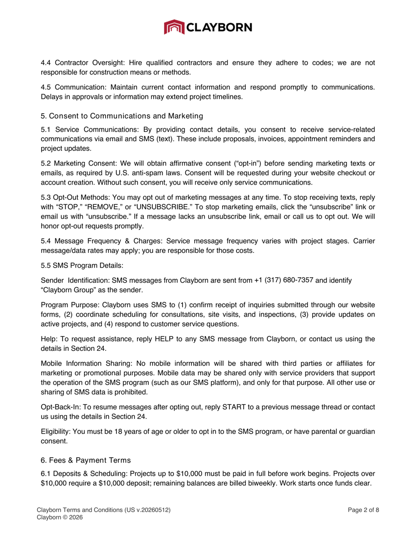 Terms of Use and Privacy Policy — page 2 of 8