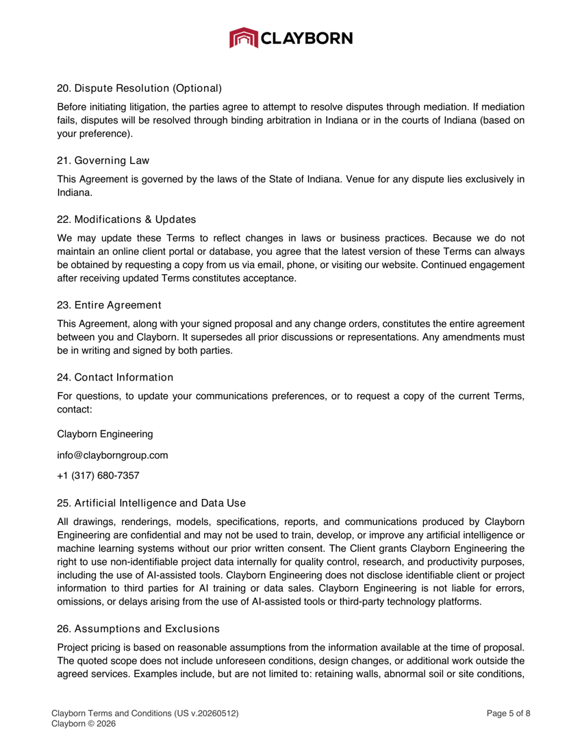 Terms of Use and Privacy Policy — page 5 of 8