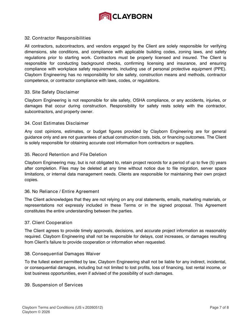Terms of Use and Privacy Policy — page 7 of 8