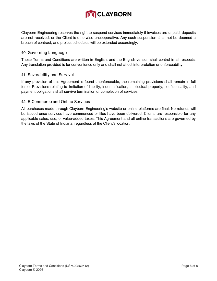 Terms of Use and Privacy Policy — page 8 of 8